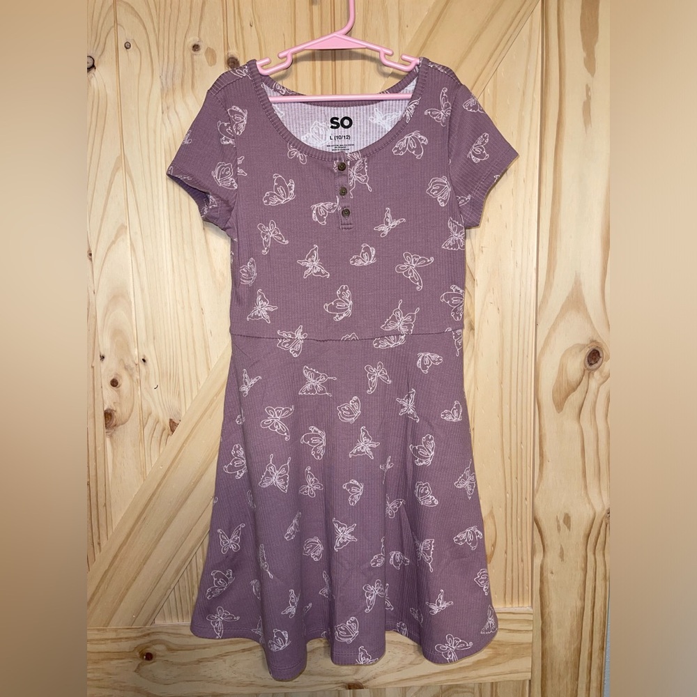 SO Girl’s Purple Butterfly Dress